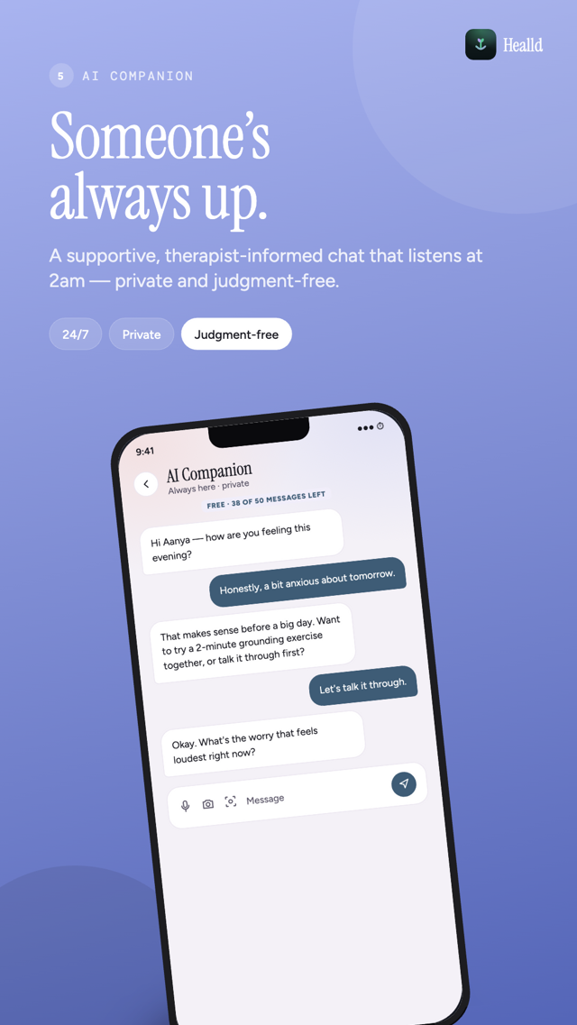 AI companion chat screen