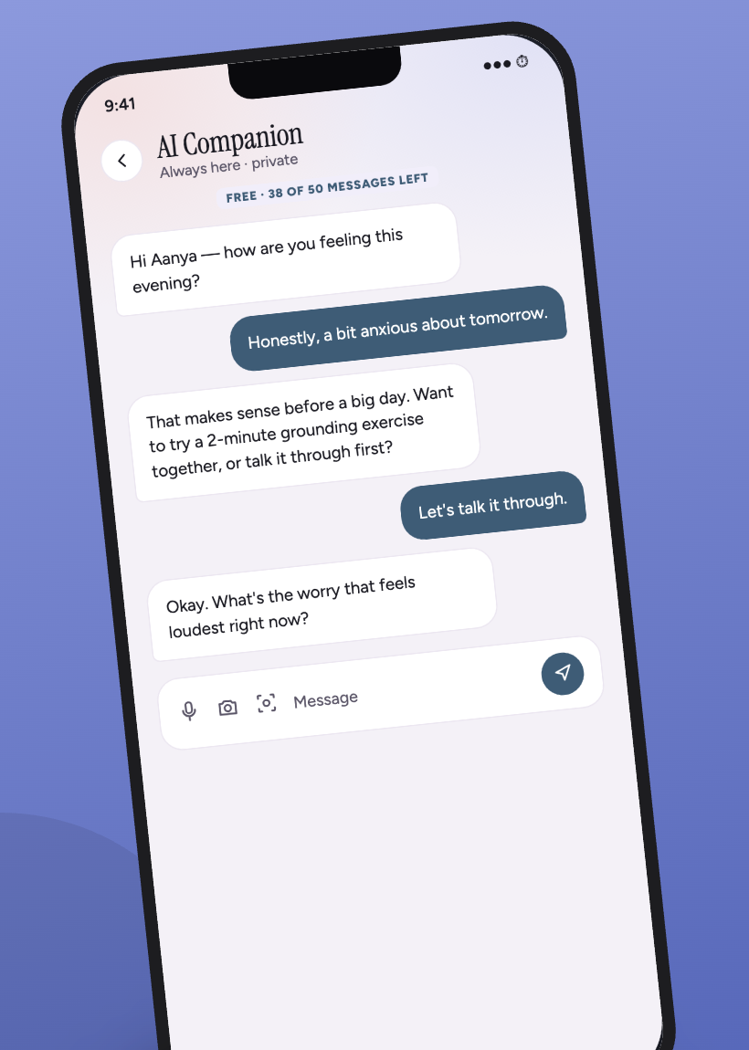 AI companion chat screen